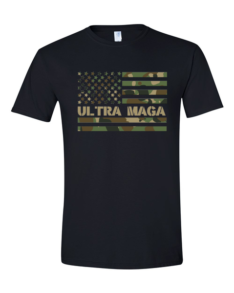 Ultra Maga Camo Flag T-Shirt